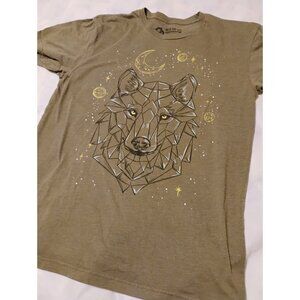 Into the AM Large WOLF Short Sleeve T Shirt Casual Street Wear